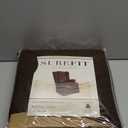 SURE FIT Soft Suede T-Cushion Wing Chair One Piece Slipcover, Relaxed Fit, Polyester, Machine Washable, Chocolate Color