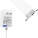 AC/DC 4.5V Power Adapter Compatible with Lemax Lighted Accessory 74707 74295 84428 94566 94527 94563 94564 64517 44241 Fits for Christmas Micro Lighting Building Decoration (White, 6 Output)