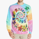 Liquid Blue Men's Spiral Bears Tie Dye Long Sleeve T-Shirt Large