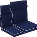 Outdoor Patio Chair Cushions Set of 2, Water Resistant Adirondack Chair Cushions 44 x 21 in, All Weather Seating Cushions for Outdoor Furniture