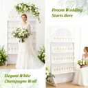 5.9 ft 4-Tier Champagne Wall Holder, Wedding Arch Backdrop Stand with Shelves,Party Display Arch for Ceremony Baby Shower Birthday Bridal Party Event Decoration