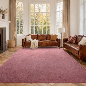 FinRec 6x9 Washable Area Rugs for Bedroom Living Room, Low Pile Thin Rug Solid Color, Non-Slip Carpet Indoor for Home Decor (Red/White)