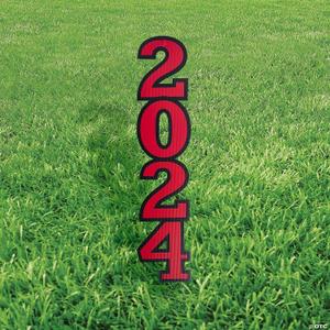 11" x 30" Class of 2024 Yard Stake, Single Sided, Bold Letters, Great for Your 2024 Graduation Celebrations (Red)