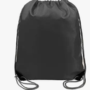 Large Black Velcro Drawstring Bag With Buckle And Clear Bottom Zipper