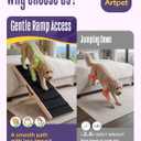 Dog Ramp for Bed, Adjustable Pine Wood Ramp for Small & Medium Dogs