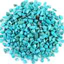 1 Lb (460 g) Decorative Quartz Pebbles Irregular Shaped Turquoise Stones Small Tumbled Chip Gravel Crushed Gemstone Pieces Natural Green Crystal for Handicrafts/Home Decoration