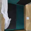 KEIKI Twin Size Upholstered Daybed with Trundle, Velvet Sofa Bed with USB Port & Side Pockets, Modern V-Grained Backrest Guest Bed, No Box Spring Needed, for Bedroom & Living Room, Emerald