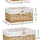 GIB Small Wicker Storage Baskets for Organizing, Decorative Woven Baskets with Liners, Boho Paper Rope Cute Basket for Shelves & Gifts, Set of 3