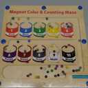 Magnetic Color and Number Maze, Montessori Toys for 3+ Year Old, Wooden Magnet Board Counting & Color Sorting Toddler Activities, Educational Fine Motor Skills Toys Gifts for 3-5 Years Old Boys Girls