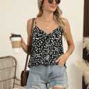 Fayenne Tank Top for Women Ruffle Spaghetti Strap Shirt Sexy Leopard Print Tops Sleeveless Summer Outfits (Black, XXL)