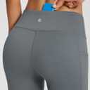 baleaf Women Flare Capri Leggings with Pockets Yoga Pants Bootcut Casual Cotton Work Summer Lounge (X-Large, V Waist-dark Grey)