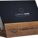 Custom Business Card Holder Desk-Personalized Engraved Wooden Business Card Case Holder, Customized Name Logo Business Card Display Gifts for Men Women (Walnut-Whole)