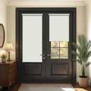 LazBlinds Cordless Roller Shades for French Doors, No Drill French Door Blinds for Privacy, Blackout Roll Up Shades for Front Door Sidelight Glass Door Patio, 27 5/8" W x 72" H, Cream