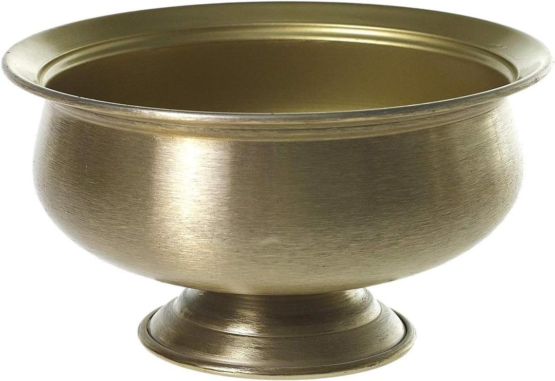 Fiona Metal Gold Compote for Plant and Flowers| Modern Bowl Decor for Home or Office l Indoor and Outdoor Vase for Any Event Decorations (8.25"x 4.5") (72200)