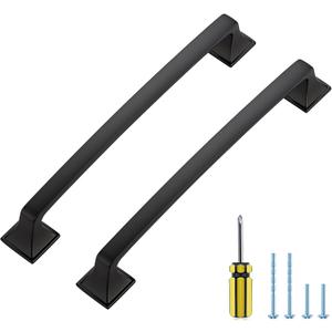30 Pack Kitchen Cabinet Handles 6-1/4 Inch Hole Center Black Cabinet Pulls Solid Drawer Pulls for Kitchen Cabinet Door Handles Matte Black Arch Dresser Handles for Cabinets and Drawers