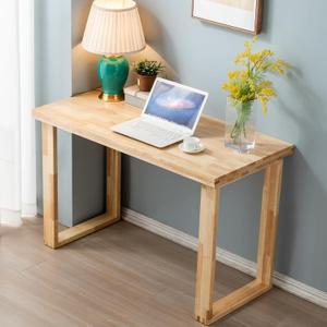 Solid Wood Desk, Wooden Computer Desk for Home Office, Gaming Study Desk for Small Spaces, Writing Work Desk for Bedroom,Easy Assembly (Wood Color 47inch)