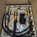 KRAUS Indy Widespread Bathroom Faucet in Spot-Free Brushed Brass with 2 Handles, Pop Up Drain and Supply Lines, FUS-14103SFBB