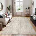 Valenrug Washable Rug 5x7 - Stain Resistant 5x7 Area Rugs for Living Room, Non Slip Backing Printed Rugs for Bedroom, Folable Machine Washable Area Rug(Beige,5'x7')