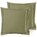 Nestl Soft Pillow Shams Set of 2 - Double Brushed Microfiber Pillow Covers - Hotel Style Premium Bed Pillow Cases, with 1.5” Decorative Flange, Euro 26"x26" - Sage