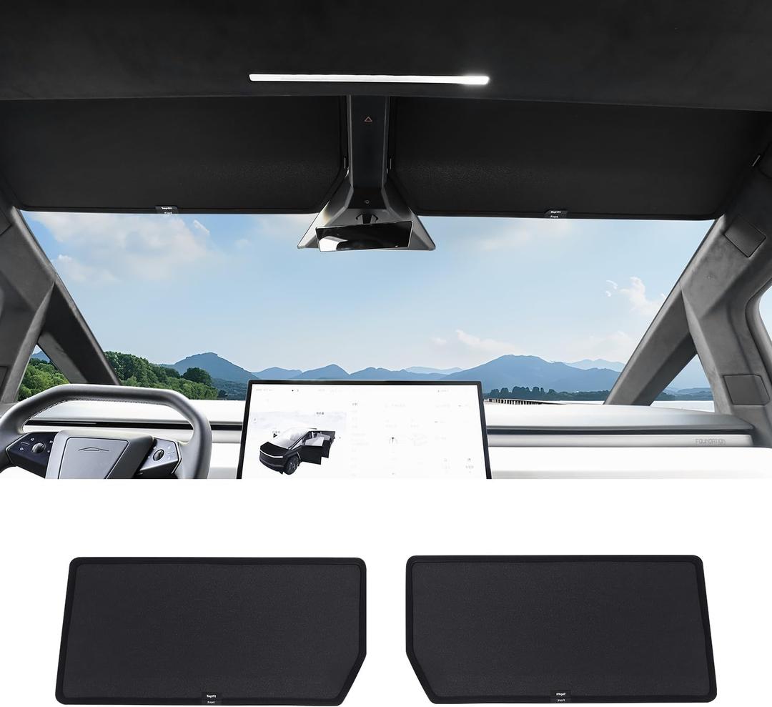 Cybertruck Sun Shade Windshield Sun Visor for 2026 2025 2024 Tesla Cybertruck, Custom Fit Front Window Sunshade, Blocks Heat & UV, Keeps Interior Cool, Cybertruck Accessories for Sun Protection, Cybertruck-Windshield Sunshade