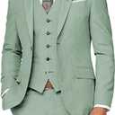 Wangyue Mens Suit 3 Piece Slim Fit Suit for Men Wedding Suit Prom Tuxedo for Men Casual Suit Formal Suits for Men, XL, Sage Green