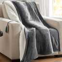 Beautyrest Heated Throw Blanket, Electric Throw, Soft, Warm, Reversible Plush - Sherpa, 3 Heat Settings, 2 hr Auto Shut Off, Machine Washable, 50 x 60 Grey