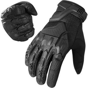 WTACTFUL Motorcycle Gloves for Men - Impact Protection, Breathable Comfort, Touchscreen Capable & Perfect for Daily Cruising Driving (Medium, Black)