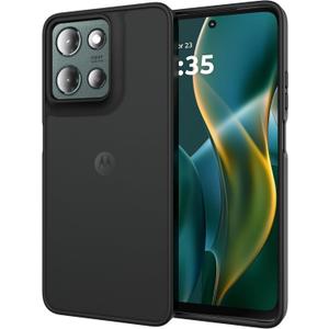 Dynippy Skin-Feel Phone Case for Motorola Moto G 2025 - Slim Semi-Translucent Frosted Hybrid TPU/PC Cover with Raised Screen & Anti-Fall Shockproof Protection (Black, Moto G 2025)
