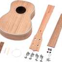 26 Inch DIY Ukulele Kit, Soprano Guitar Build Assembly Wooden Small Hawaiian Instrument Manual Handwork Custom Tools Accessories