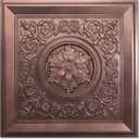 WOWSTAR 12-Pack 24"x24" Drop Ceiling Tiles, Waterproof Glue Up Vintage Style 3D Ceiling Tiles, Antique Copper