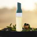 Oil Dispenser 17 Oz For Kitchen Cooking 1 Pack With Labels, Olive Oil Bottle Dispenser Auto Flip Non-Drip Oil Dispenser Bottle Wide Opening Easily Refill And Clean,Green Glass Oil Dispenser 500ml