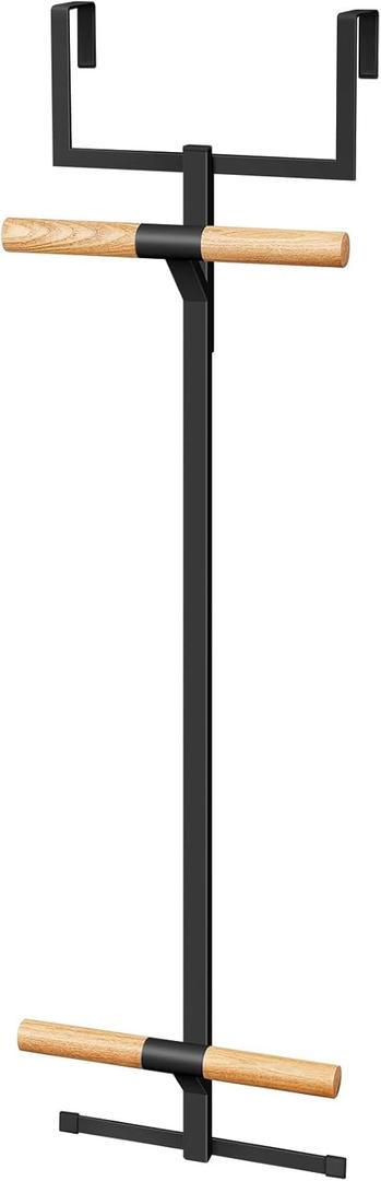 Backpack Over The Door Hanger for Closet Bedroom Two Tiered Schoolbag Bookbag Metal Storage Rack Holder Organizer Backpack Hanger Coat Robe Hook Storage Easy Installation Entryway(Black,1)