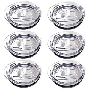 5 Pack 20 oz Skinny Tumbler Replacement Lids Plastic Splash Covers tops for 20 oz coffee cup lids Clear Cup Covers for 2.64 Inch Mouth Tumbler Cooler