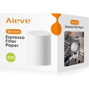 Aieve Espresso Paper Filter Compatible with Breville Barista Coffee Maker, 54 mm Portafilter Paper Filter Puck Screen Espresso Accessories (400 Pcs)