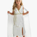 Greek Costume Kids Children's Goddess Dress Athenian Style Clothing Girl's Roman White Dres, (8-10Y)