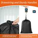 Polecasa Heavy Duty Large Laundry Bag with 130gsm Tear Resistant Fabric and Handles, Easy to Carry Durable Dirty Clothes Drawstring Bag, Perfect for College Dorm, Travel, 2 Pack 28”x36”, Black