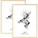 Yaetm 18x24 Poster Frame Set of 2, Natural Solid Oak Wood Picture Frame 18x24 for Photos, Posters & Art Prints, Wall Gallery for Horizontal and Vertical Wall Mount (2 pack, Oak)
