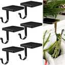 Tandefio 6 Pcs Christmas Stocking Holders for Mantel Heavy Duty Metal Stocking Hooks with Protective Pads for Xmas Fireplace Home (Black)