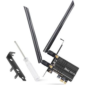 Ubit WiFi Card 6E 5400Mbps for Intel (6GHz&5Ghz&2.4GHz) PCIe WiFi Card, BT 5.3, PCIe Network Card with OFDMA,Ultra-Low Latency, Supports Windows 10/11 (64bit) (Black)