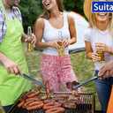 JETKONG 4 Pcs Kitchen Tweezers, 12'' and 10'' Stainless Steel Cooking Tweezers Set, High-Precision Tweezers Tongs for Cooking, Repairing, Seafood and BBQ (Blue)