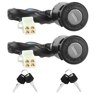 2 Pack Ignition Switch for Chinese ATV for Coolster Taotao Sunl Apollo, 4 Wire Pin Ignition Switch Key Set for 50cc 70cc 90cc 110cc 125cc 150cc 200cc 250cc Scooters and Dirt Bikes