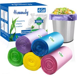 4 Gallon Small Garbage Bags 250 Counts,Trash Bag Bin Liners, 12-15 Liters Bin Bags Wastebasket Bags for home office kitchen Trash Can,Bathroom,Bedroom 