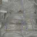 Ciaell 12PCS Plastic Ribbed Martini Glasses - 10 Oz Disposable Coupe Glasses with Stem - Heavy Duty Margarita Cups for Bars, Cocktails, Whiskey, Parties & Wedding (Clear)