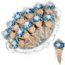 20-Piece set Mini Magnet Dried Flowers Bouquet for Wedding Favors for Guests, Baby Shower Party Favors, Bridal Shower Gifts, Baptism, Thank You Favor. (navy blue)