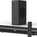 Sound Bars for TV with Subwoofer 2.1 CH 120W Soundbar for TV, for PC, Gaming, Surround Sound System TV Sound Bar Speakers, Home Theater with Bluetooth, HDMI, AUX, USB, Opt Connection, 16 Inch, MF604S