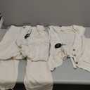 Women's 2 Piece Outfits Linen Vest Waistcoat Dressy Casual Sets Wide Leg Pants Suits (Large Tall, Beige)