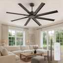 ZMISHIBO 65 Inch Ceiling Fan without Light, 8 Aluminum Reversible Blades