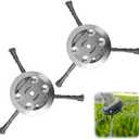 2Pcs Steel Wire Grass Trimmer Head, 2025 New String Trimmer Replacement Head, Universal Brush Cutter Steel Head for Lawn Mower Edging, 6 Inch Steel Wire Weed Brush Cutter Trimmer Head (3 Blades)