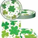 St Patrick's Day Party Tableware, Lucky Green Shamrock Plates and Napkins, St Patricks Day Theme Party Decorations