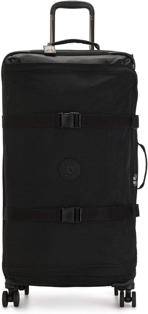 Kipling Spontaneous Softside Spinner Wheel Luggage, Integrated TSA Accepted Lock, Black Noir, Checked-Large,KI4193